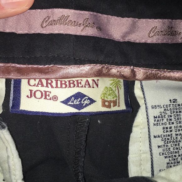 A142-Caribbean Joe size 12 black straight pants - Picture 3 of 4